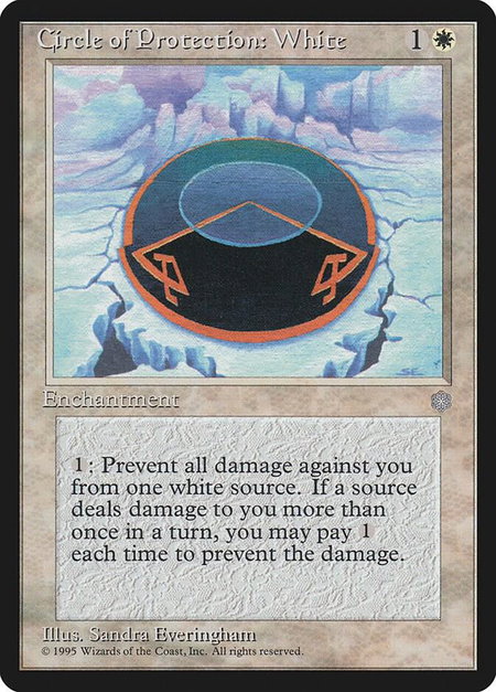 Circle of Protection: White - Ice Age Magic: The Gathering trading card