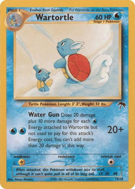 Wartortle trading card from Southern Islands Wartortle - Southern Islands Pokémon trading card