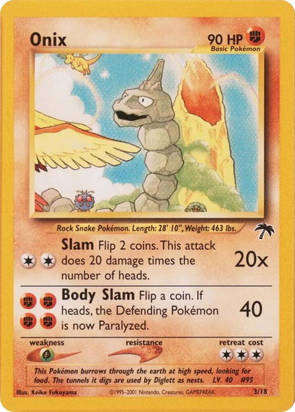 Onix trading card from Southern Islands Onix - Southern Islands Pokémon trading card