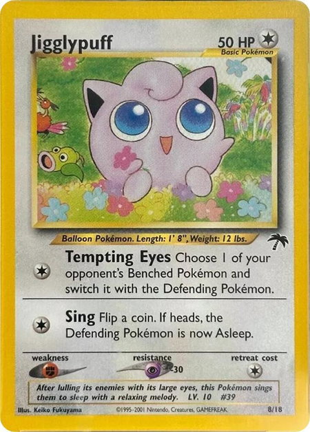 Jigglypuff trading card from Southern Islands Jigglypuff - Southern Islands Pokémon trading card