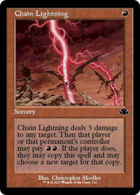 Chain Lightning (Retro Frame) - Dominaria Remastered Magic: The Gathering trading card