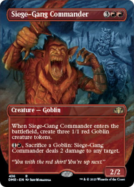 Siege-Gang Commander (Borderless) - Dominaria Remastered Magic: The Gathering trading card