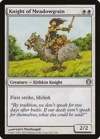 Knight of Meadowgrain - Duel Decks: Knights vs. Dragons (DDG) #5 - Uncommon Magic: The Gathering Trading Card