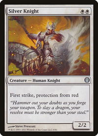 Silver Knight - Duel Decks: Knights vs. Dragons (DDG) #8 - Uncommon Magic: The Gathering Trading Card