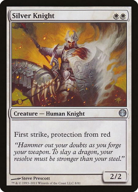 Silver Knight - Duel Decks: Knights vs. Dragons Magic: The Gathering trading card