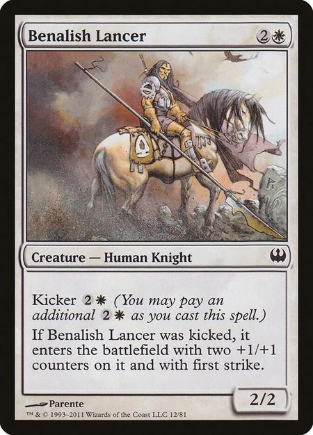 Benalish Lancer - Duel Decks: Knights vs. Dragons Magic: The Gathering trading card