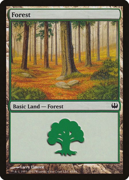 Forest (45) - Duel Decks: Knights vs. Dragons Magic: The Gathering trading card