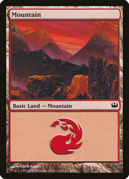 Mountain (80) - Duel Decks: Knights vs. Dragons Magic: The Gathering trading card