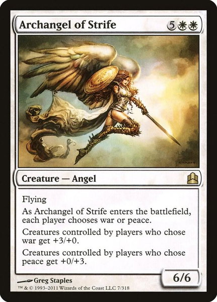 Archangel of Strife trading card from Commander Archangel of Strife - Commander Magic: The Gathering trading card