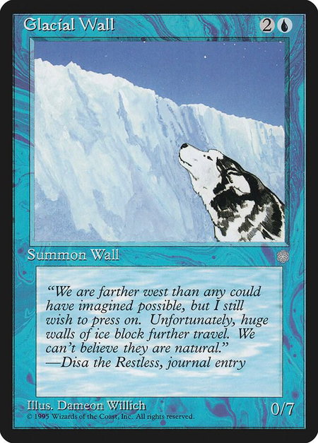 Glacial Wall - Ice Age Magic: The Gathering trading card