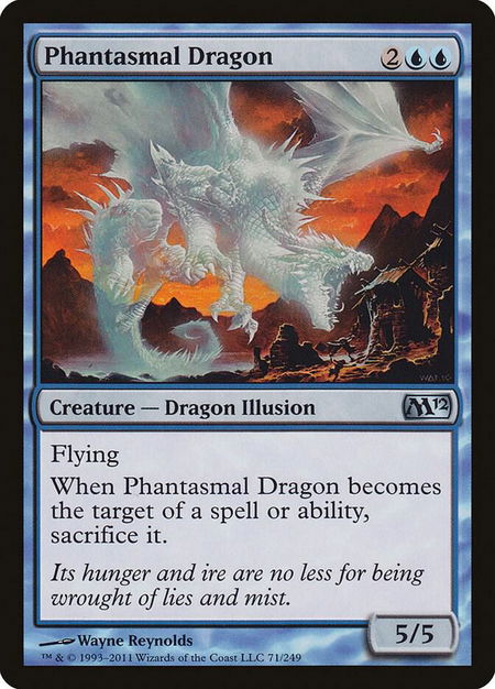Phantasmal Dragon - Magic 2012 (M12) Magic: The Gathering trading card
