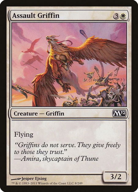 Assault Griffin trading card from Magic 2012 (M12) Assault Griffin - Magic 2012 (M12) Magic: The Gathering trading card