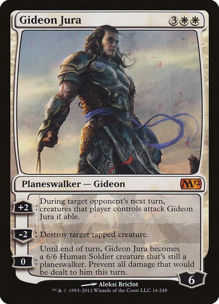 Gideon Jura trading card from Magic 2012 (M12) Gideon Jura - Magic 2012 (M12) Magic: The Gathering trading card