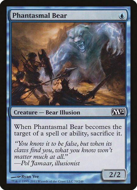 Phantasmal Bear trading card from Magic 2012 (M12) Phantasmal Bear - Magic 2012 (M12) Magic: The Gathering trading card