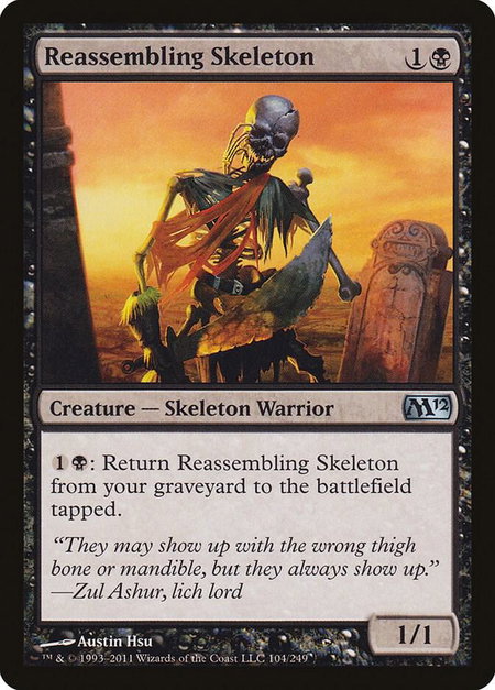 Reassembling Skeleton - Magic 2012 (M12) Magic: The Gathering trading card
