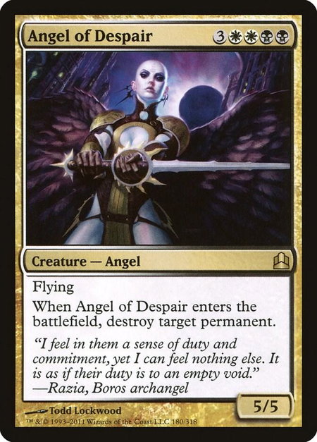 Angel of Despair - Commander Magic: The Gathering trading card