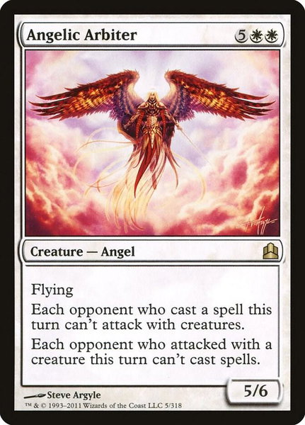 Angelic Arbiter trading card from Commander Angelic Arbiter - Commander Magic: The Gathering trading card