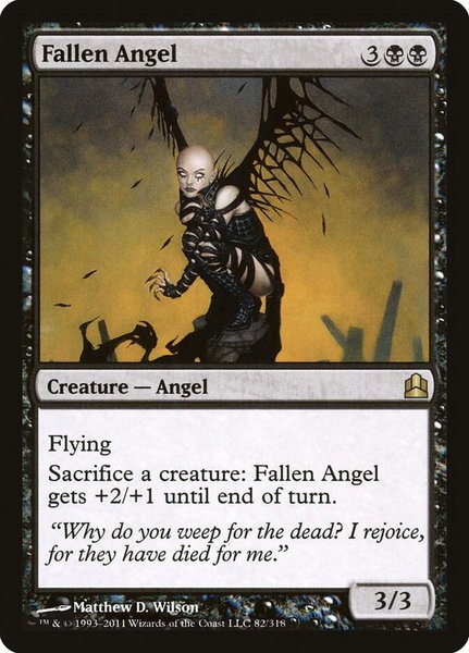 Fallen Angel trading card from Commander Fallen Angel - Commander Magic: The Gathering trading card