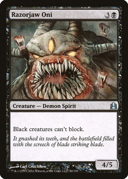 Razorjaw Oni trading card from Commander Razorjaw Oni - Commander Magic: The Gathering trading card
