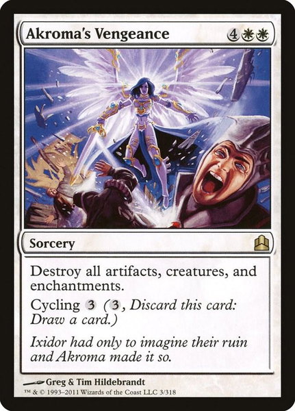 Akroma's Vengeance trading card from Commander Akroma's Vengeance - Commander Magic: The Gathering trading card