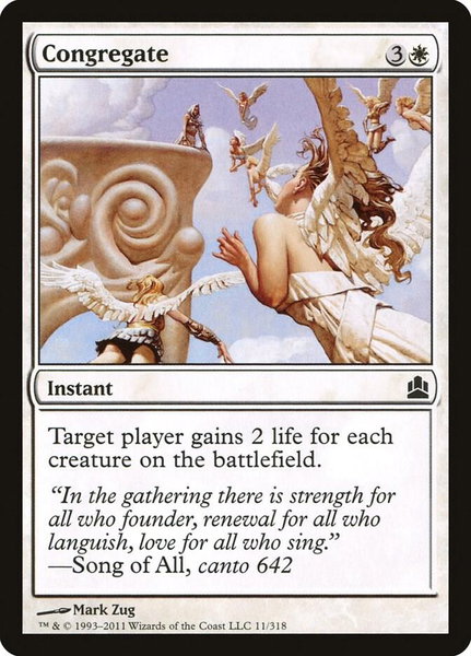 Congregate trading card from Commander Congregate - Commander Magic: The Gathering trading card