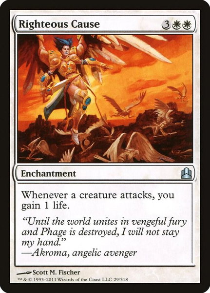 Righteous Cause trading card from Commander Righteous Cause - Commander Magic: The Gathering trading card