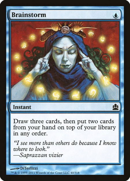 Brainstorm - Commander Magic: The Gathering trading card