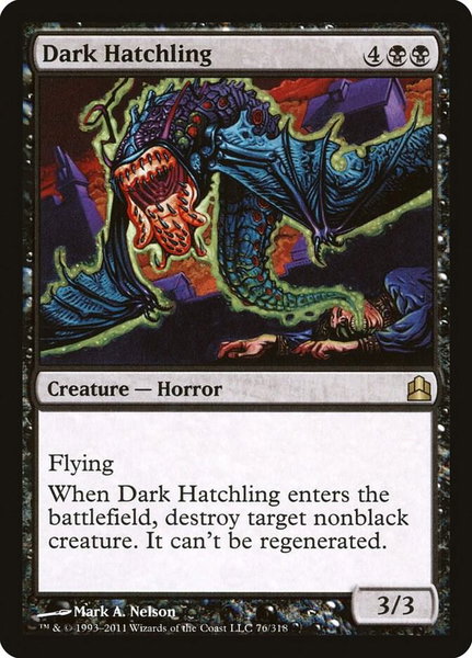 Dark Hatchling trading card from Commander Dark Hatchling - Commander Magic: The Gathering trading card