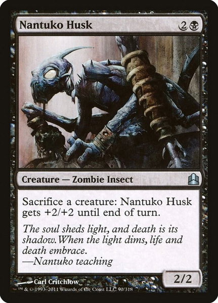 Nantuko Husk trading card from Commander Nantuko Husk - Commander Magic: The Gathering trading card