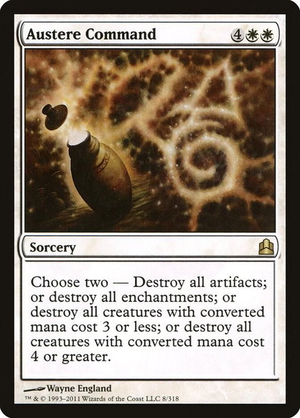 Austere Command trading card from Commander Austere Command - Commander Magic: The Gathering trading card
