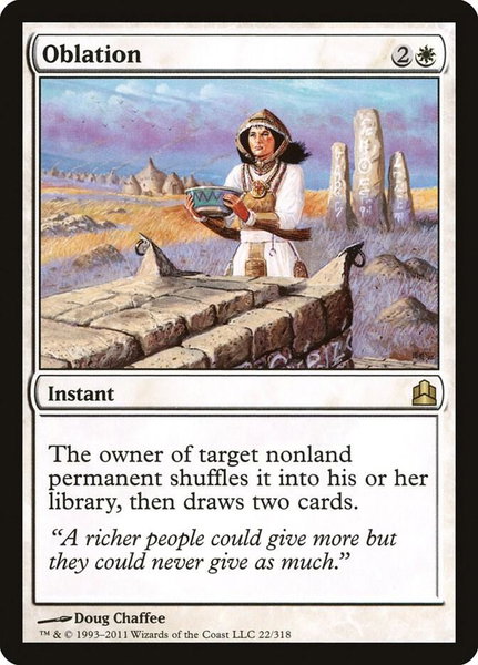 Oblation trading card from Commander Oblation - Commander Magic: The Gathering trading card