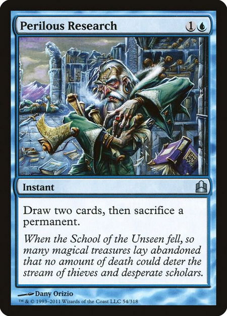 Perilous Research - Commander Magic: The Gathering trading card
