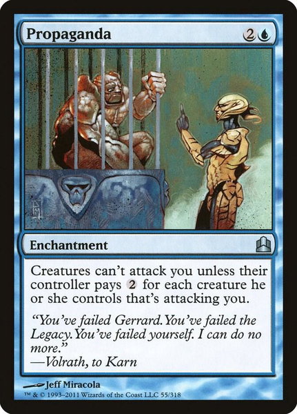 Propaganda trading card from Commander Propaganda - Commander Magic: The Gathering trading card