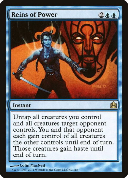 Reins of Power trading card from Commander Reins of Power - Commander Magic: The Gathering trading card