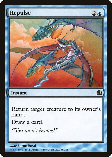 Repulse trading card from Commander Repulse - Commander Magic: The Gathering trading card