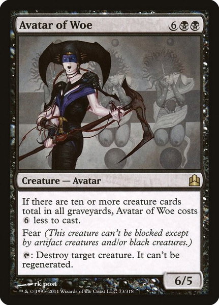 Avatar of Woe trading card from Commander Avatar of Woe - Commander Magic: The Gathering trading card