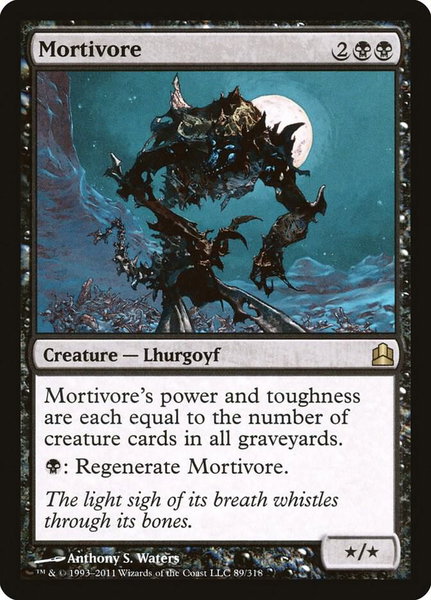 Mortivore trading card from Commander Mortivore - Commander Magic: The Gathering trading card