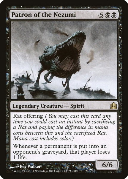 Patron of the Nezumi trading card from Commander Patron of the Nezumi - Commander Magic: The Gathering trading card