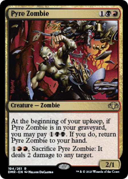 Pyre Zombie trading card from Dominaria Remastered Pyre Zombie - Dominaria Remastered Magic: The Gathering trading card