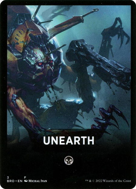 Unearth Theme Card - The Brothers' War Magic: The Gathering trading card