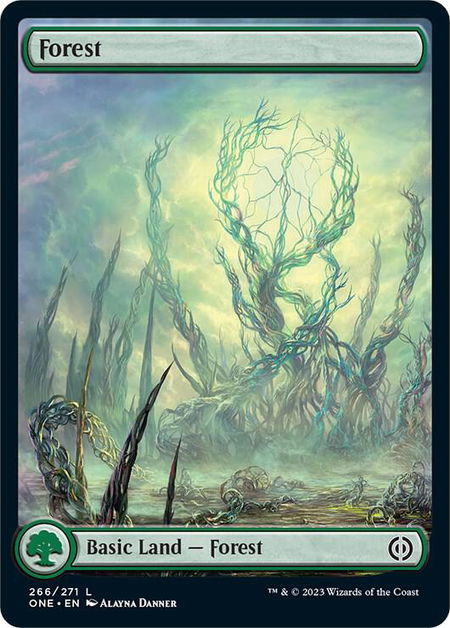 Forest (266) - Full Art - Phyrexia: All Will Be One Magic: The Gathering trading card