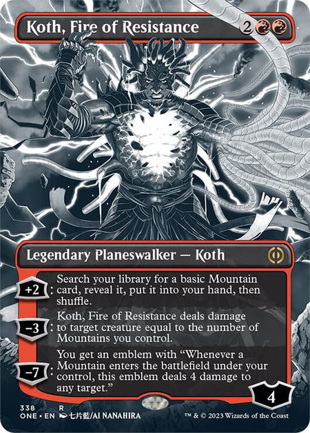 Koth, Fire of Resistance (Borderless) - Phyrexia: All Will Be One Magic: The Gathering trading card