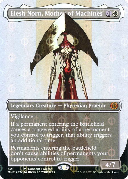 Elesh Norn, Mother of Machines (Concept Praetor) (Step-and-Compleat Foil) - Phyrexia: All Will Be One Magic: The Gathering trading card