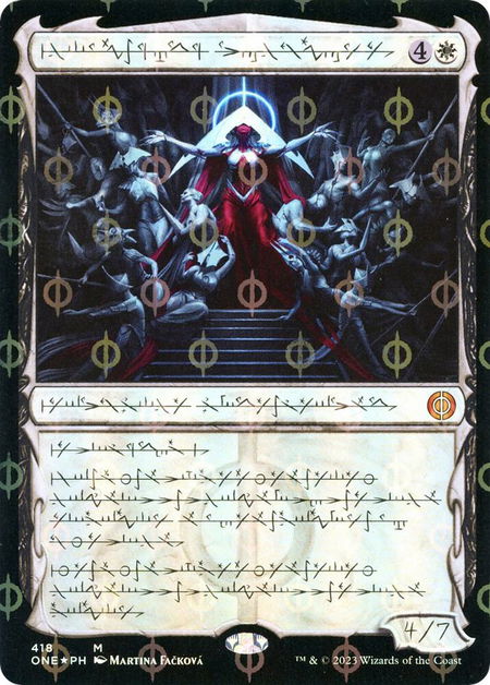 Elesh Norn, Mother of Machines (Phyrexian) (Step-and-Compleat Foil) - Phyrexia: All Will Be One Magic: The Gathering trading card