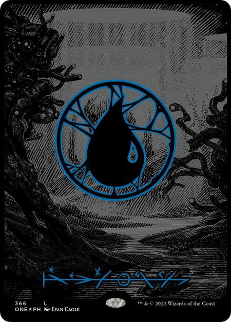 Island (Phyrexian) - Full Art (Oil Slick Raised Foil) trading card from Phyrexia: All Will Be One Island (Phyrexian) - Full Art (Oil Slick Raised Foil) - Phyrexia: All Will Be One Magic: The Gathering trading card