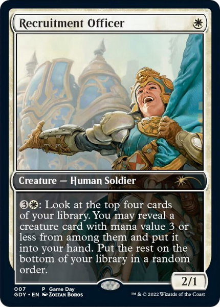 Recruitment Officer trading card from Game Day & Store Championship Promos Recruitment Officer - Game Day & Store Championship Promos Magic: The Gathering trading card