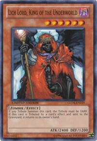 Lich Lord, King of the Underworld trading card from Gold Series 4: Pyramids Edition Lich Lord, King of the Underworld - Gold Series 4: Pyramids Edition YuGiOh trading card