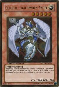 Celestia, Lightsworn Angel - Gold Series 4: Pyramids Edition (GLD4) #GLD4-EN025 - Rare YuGiOh Trading Card