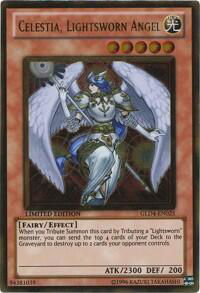 Celestia, Lightsworn Angel - Gold Series 4: Pyramids Edition (GLD4) #GLD4-EN025 - Rare YuGiOh Trading Card