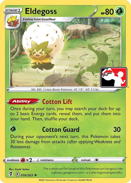 Eldegoss trading card from Prize Pack Series Cards Eldegoss - Prize Pack Series Cards Pokémon trading card